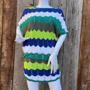 Trina Turk CROCHETED BEACH/POOL COVER TUNICA OPEN SIDE DRESS SIZE L​​​